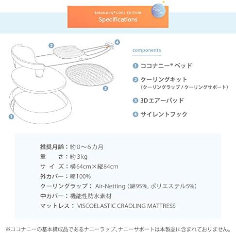 月額3,980円レンタルプラン:kokonanny ベビーベッド クールエディション ot-kn1 ピンク