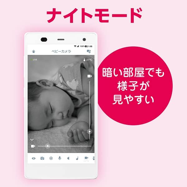 月額2,980円レンタルプラン:パナソニック ベビーカメラ スマ@ホーム KX-HBC200-W ホワイト