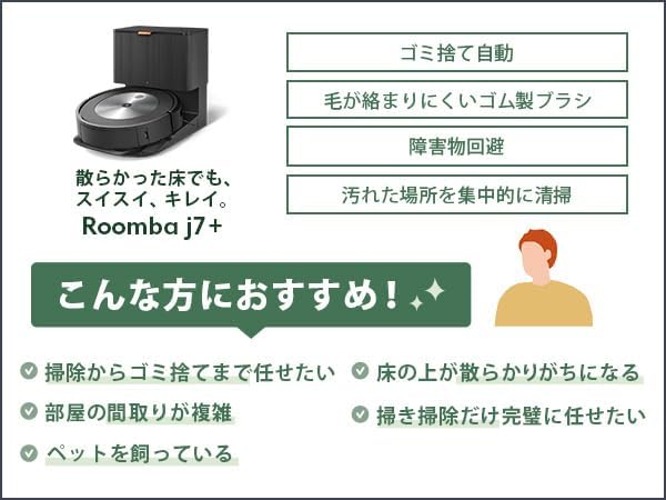 月額19,800円レンタルプラン:IRobot ルンバ j7+ ゴミ捨て不要 捨てまで全自動 クリーンベース J755860 グラファイト