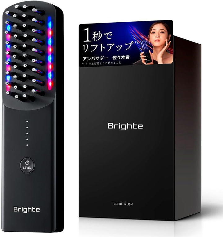 月額5,380円レンタルプラン:Brighte ELEKI BRUSH EMS 佐々木希愛用 リフトケア ヘッドスパ 頭ケア 頭皮ケア インテリジェントRF ホームエステ BRT-FS145 ブラック