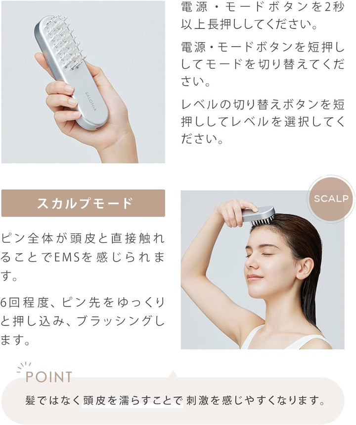 月額4,380円レンタルプラン:SALONIA サロニア EMS リフトブラシ SAL22206SL マットシルバー