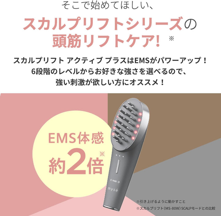月額5,680円レンタルプラン:ヤーマン ミーゼ スカルプリフトアクティブ プラス EMS 美顔器 フェイスケア 美肌  リフトケア 防水 MS82G グレー