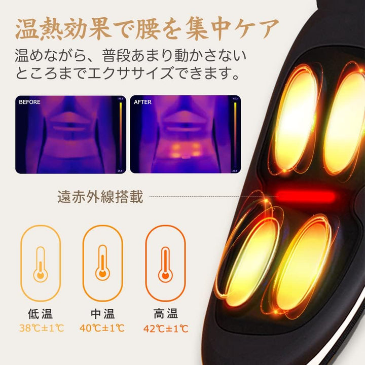 月額2,880円レンタルプラン:NIPLUX WAISTUPLUS EMS 腰ケア 腰リフレッシュ  腰温熱 温熱機 NP-WP20W ホワイト