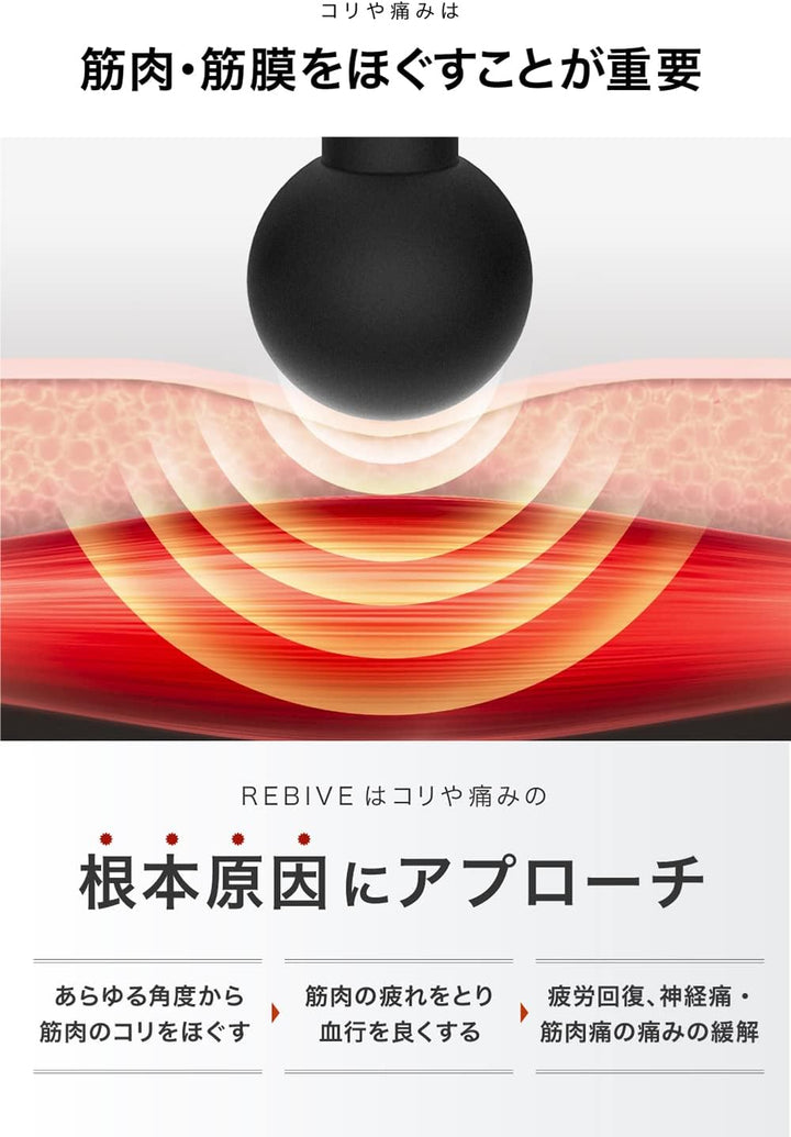 月額3,880円レンタルプラン:MYTREX マイトレックス REBIVE マッサージガン MT-RBV23G ブラック