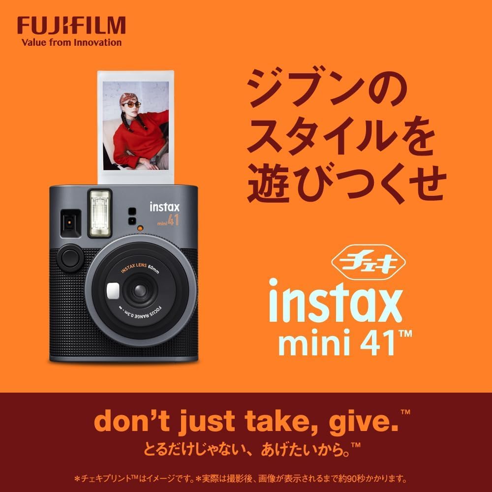 月額3,880円レンタルプラン:富士フイルム インスタントカメラ チェキ instax mini 41 ins mini 41 ブラック