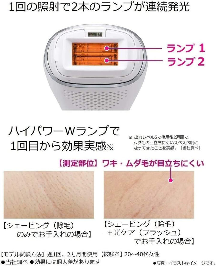 月額5,980円レンタルプラン:パナソニック 光美容器 光エステ ボディ&フェイス用 ハイパワータイプ ES-WP81-S シルバー調