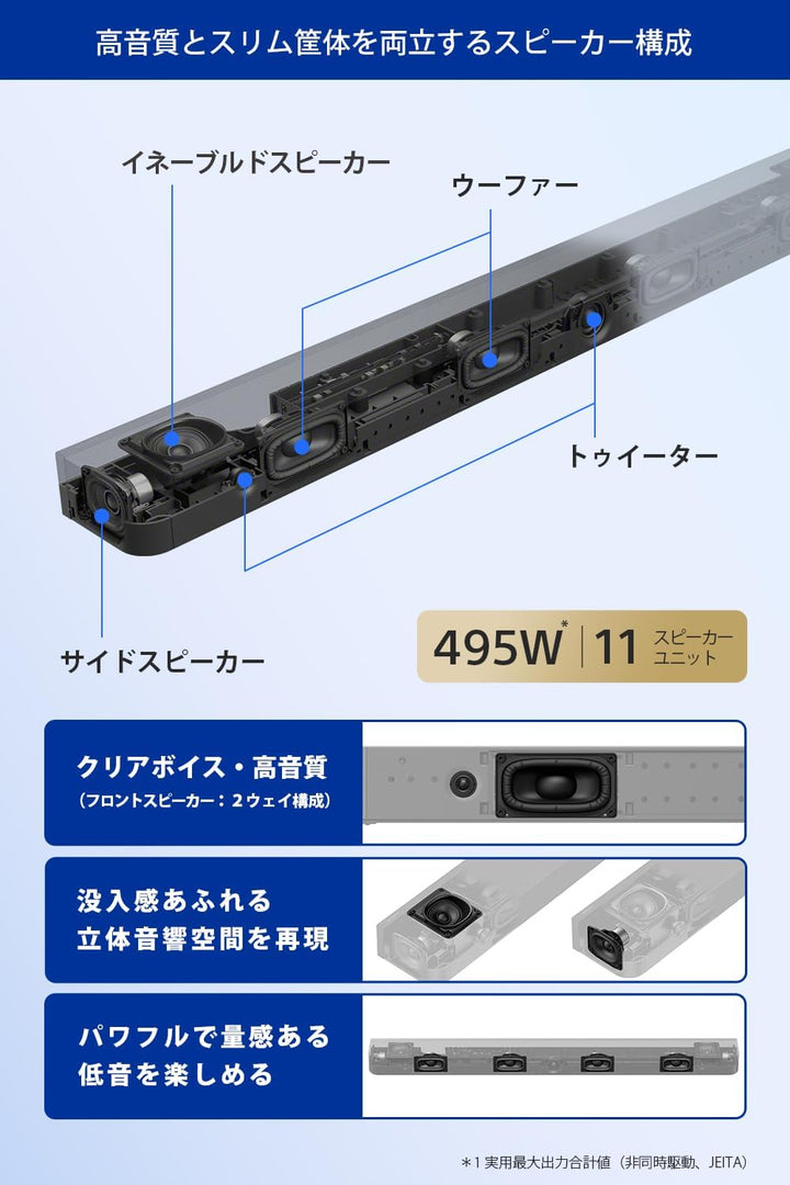 月額18,800円レンタルプラン:ソニー(SONY) サウンドバーBRAVIA Theatre Bar8 HT-A8000 ブラック