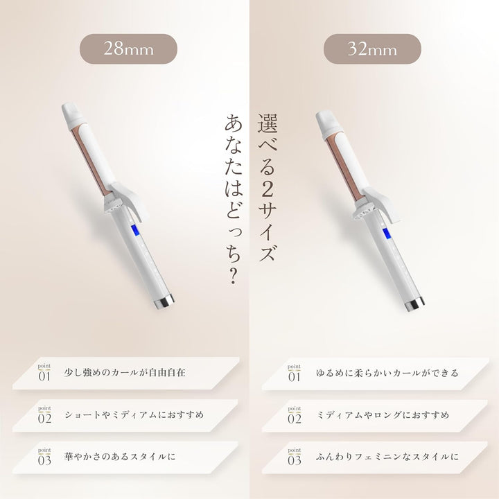 月額2,980円レンタルプラン:KINUJO CURL IRON カールアイロン KC028 ホワイト