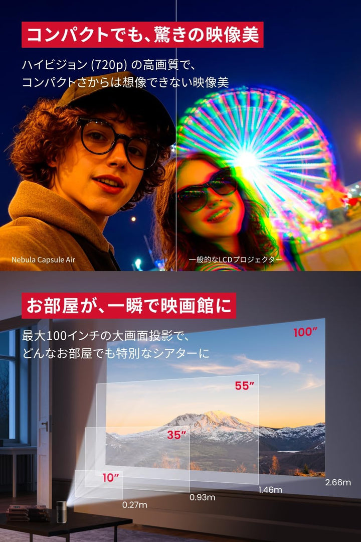 月額4,280円レンタルプラン:Anker Nebula Capsule Air D4112511 スペースグレー