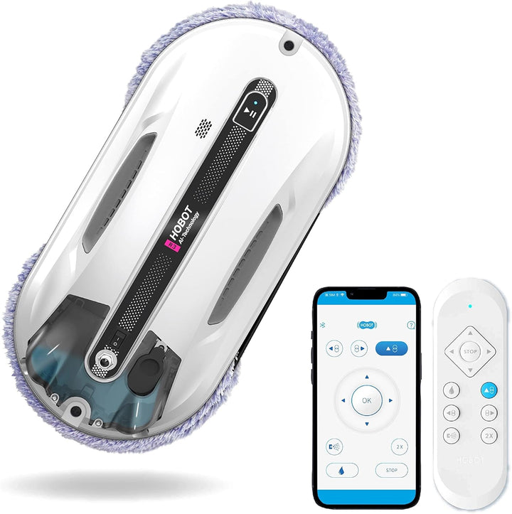 月額6,580円レンタルプラン: HOBOT HOBOT-R3 窓拭きロボット 広範囲 軽量 クリーン 自動掃除 ホワイト
