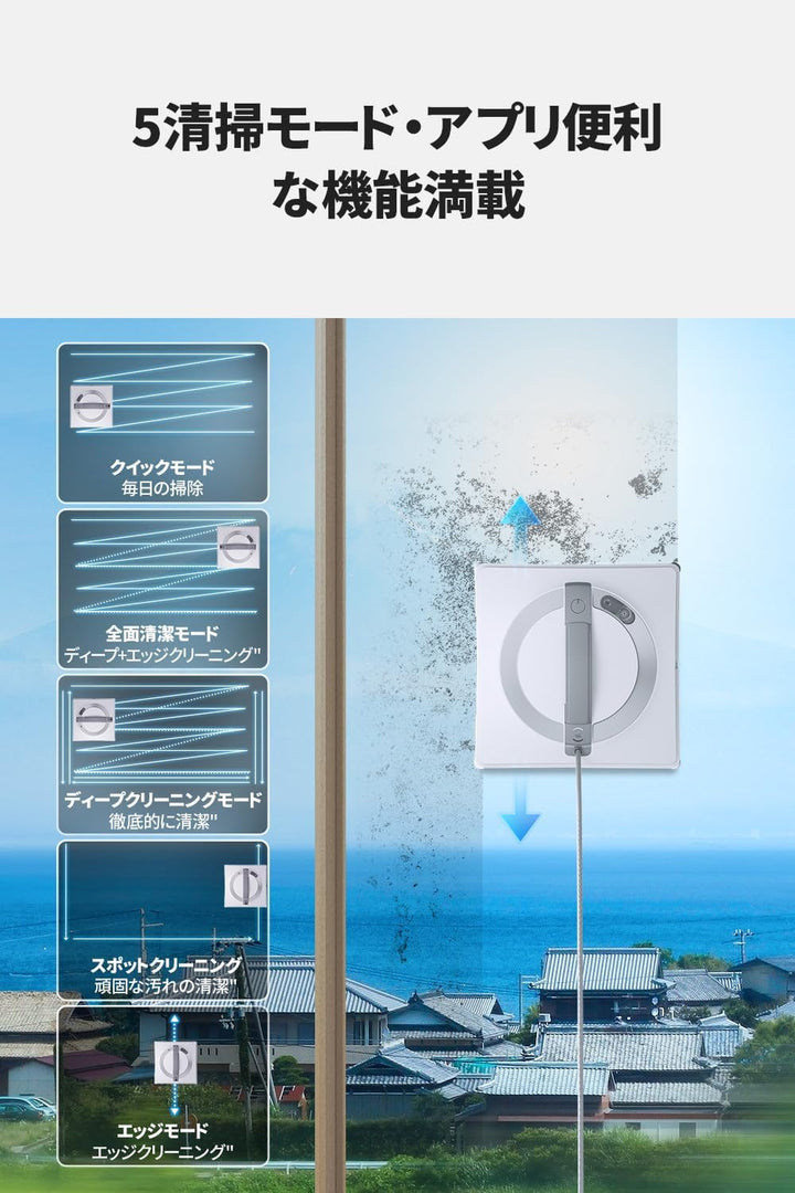 月額8,800円レンタルプラン:ECOVACS WINBOT W2 窓掃除 クリーン 窓清掃 自動掃除 電動 WG831-11 ホワイト