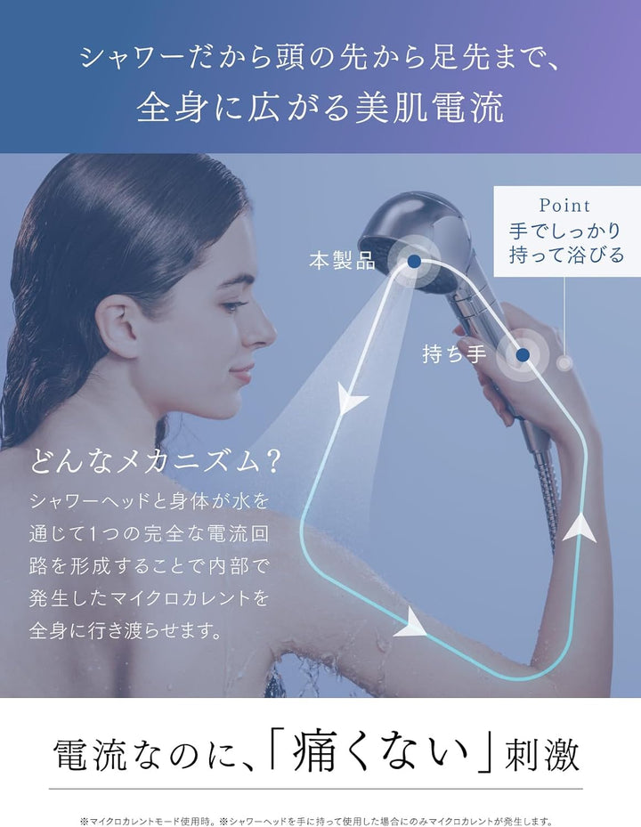 月額3,680円レンタルプラン:MYTREX HIHO FINE BUBBLE+e シャワーヘッド MT-HFE23SL シルバー