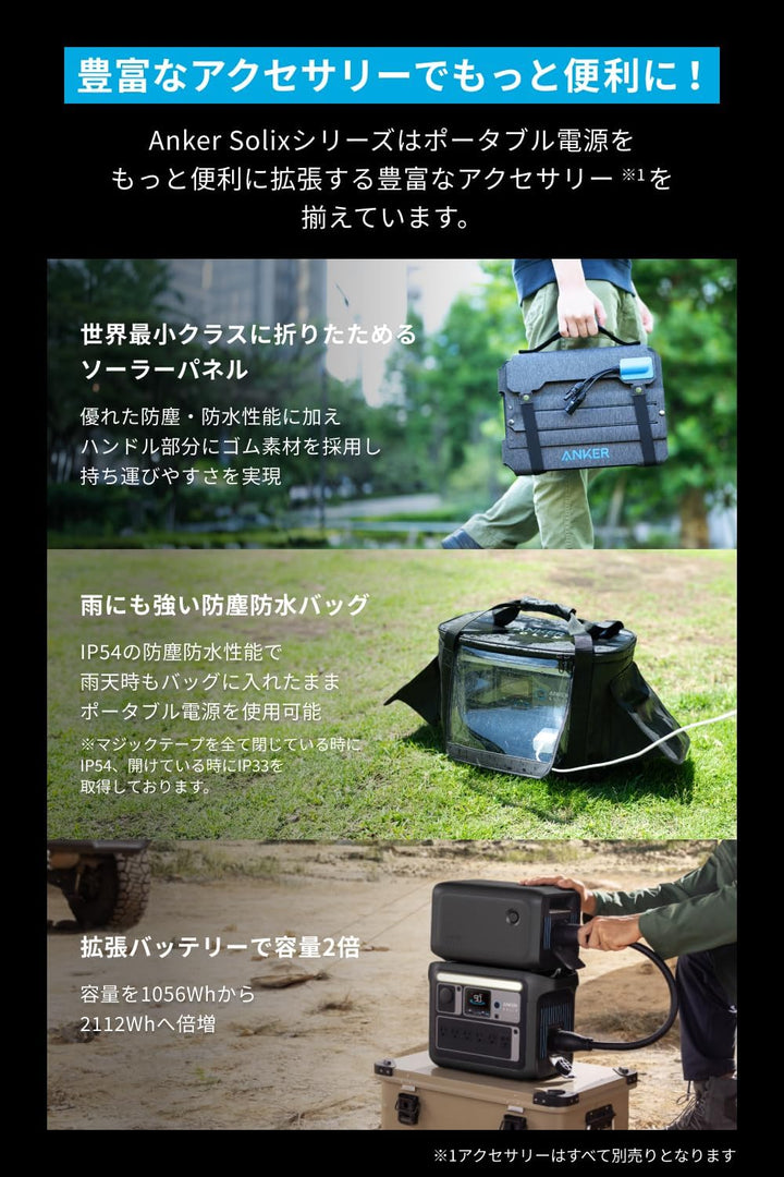 月額15,800円レンタルプラン:Anker Solix C1000 Portable Power Station 58分で満充電 防災 コンパクト A17615Z1 ダークグレー