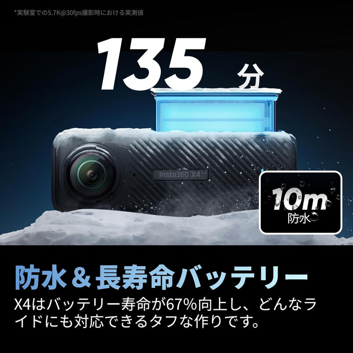月額8,800円レンタルプラン:Insta360 X4 CINSABMA 360度カメラ ブラック