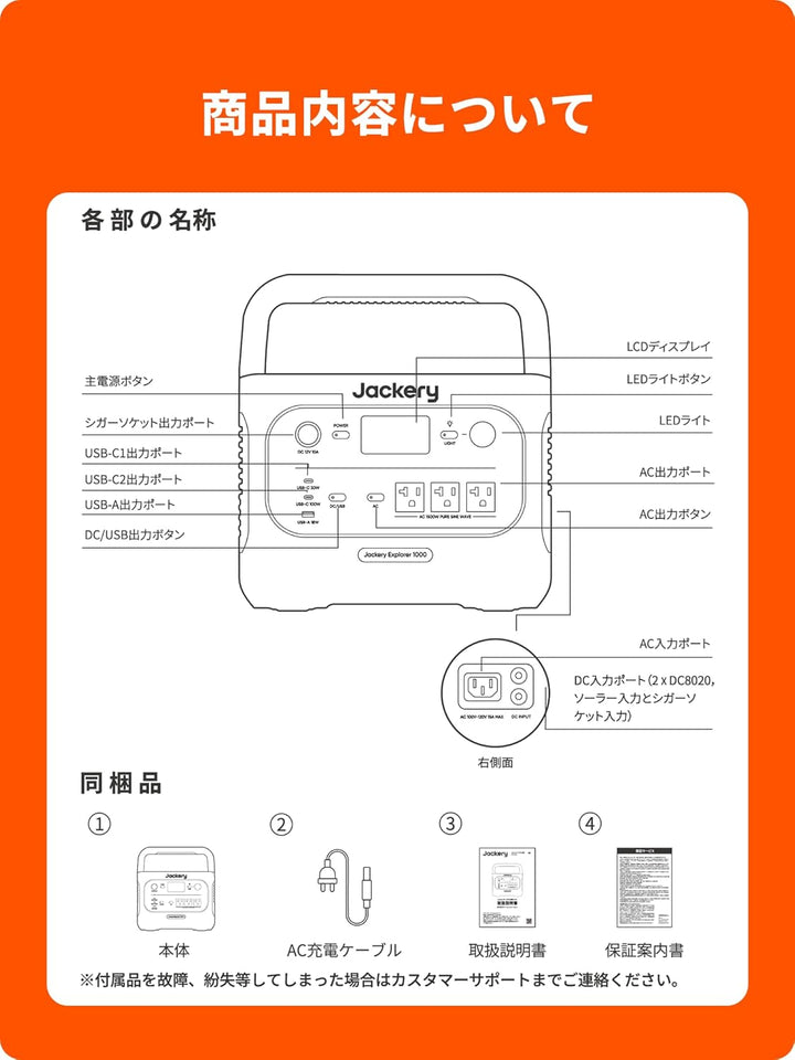 月額16,800円レンタルプラン:Jackery ポータブル電源 1000 New 高速充電 停電対応 業界トップの安全性 静音性 JE-1000D ブラック