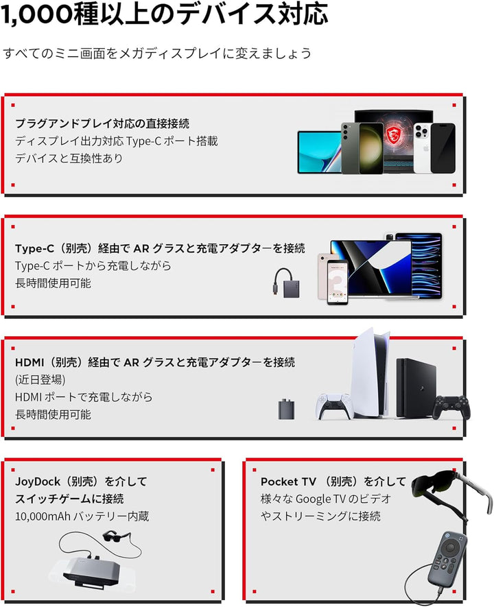 月額6,880円レンタルプラン:RayNeo Air 3s AR/XRグラス XRGF35-01 ブラック