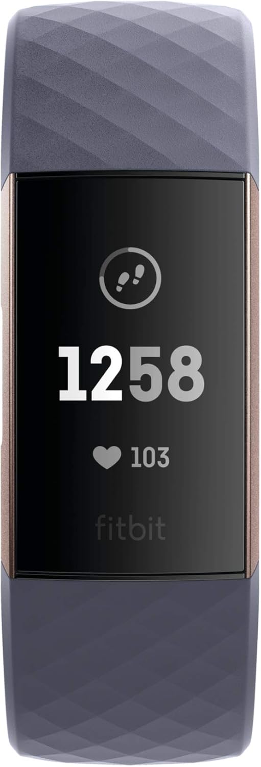 月額4,680円レンタルプラン:Fitbit Charge 3 フィットネストラッカー スマートウォッチ 防水性能  24時間心拍数測定 エクササイズ自動認識 FB409RGGY ブルーグレー