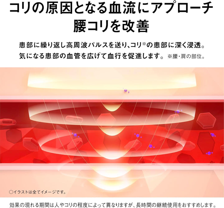 月額2,980円レンタルプラン:パナソニック 高周波治療器 コリコランワイド(腰アタッチメント付属) EW-RA550W-K ブラック