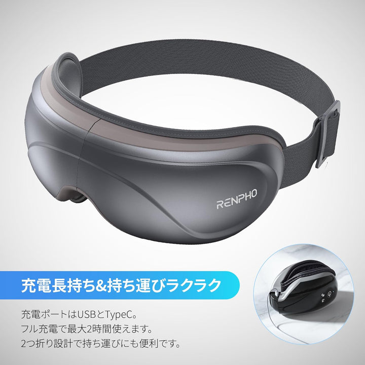 月額2,380円レンタルプラン:RENPHO Eyeris 2 アイウォーマー R-G006-GY グレー