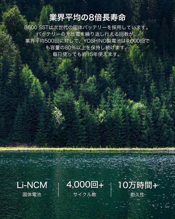 月額15,800円レンタルプラン:YOSHINO ポータブル電源 大容量 静音性 極寒&炎天下対応 4種類の充電方式 アプリで遠隔操作 ソーラーパネル対応 B600 SST グリーン