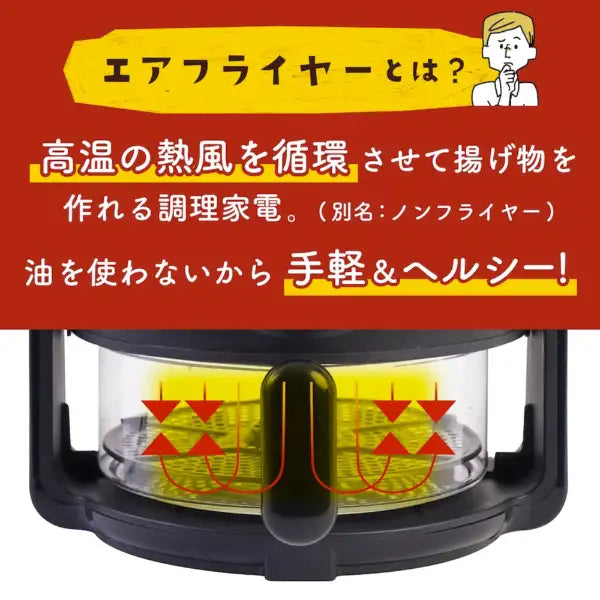 月額1,880円レンタルプラン： サンコー 揚げ物も煮込みもできるエアフライヤー「フライ2バディ」 ARFR25HBK ブラック