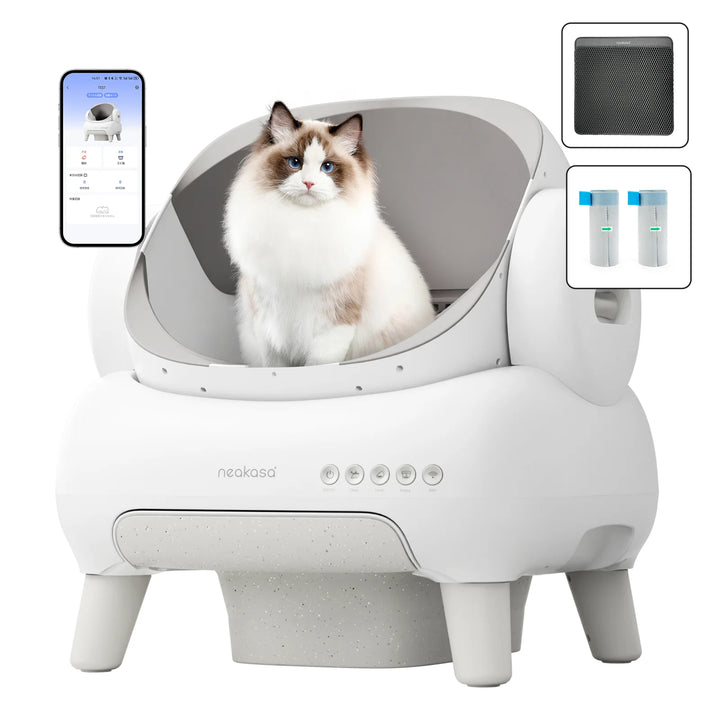 月額4,530円レンタルプラン：Neakasa M1 Plus 全自動猫トイレ ‎ペットトイレ グレー / スノーホワイト