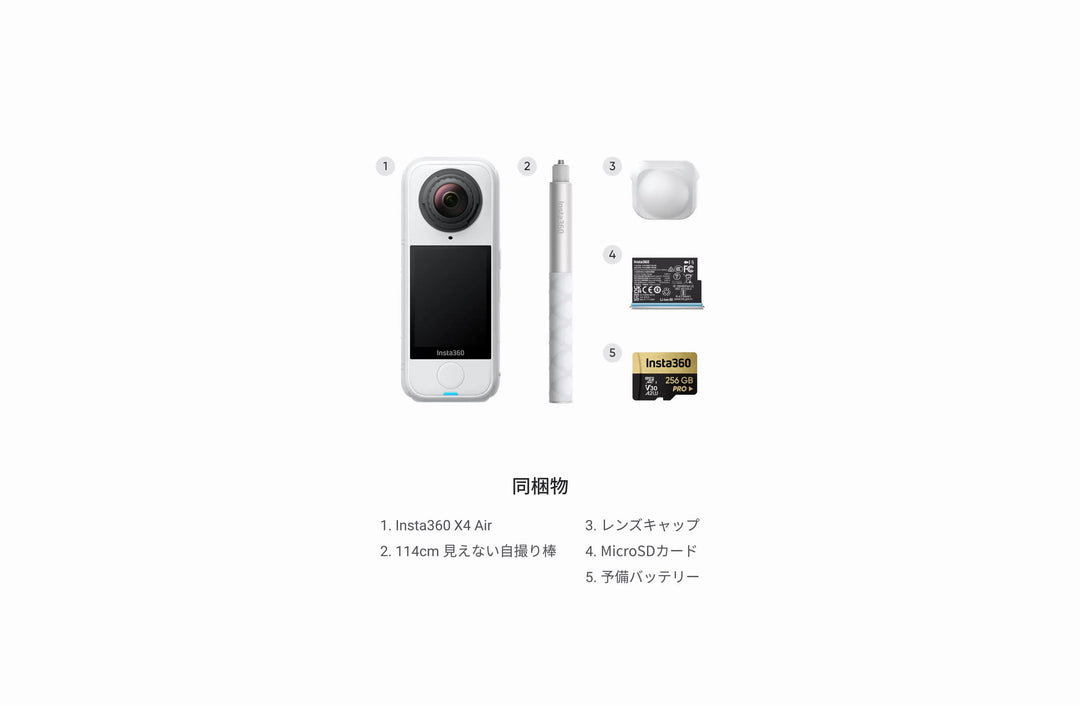 月額10,800円レンタルプラン：Insta360 X4 Air 標準版 256GB microSDカード付き スターターキット