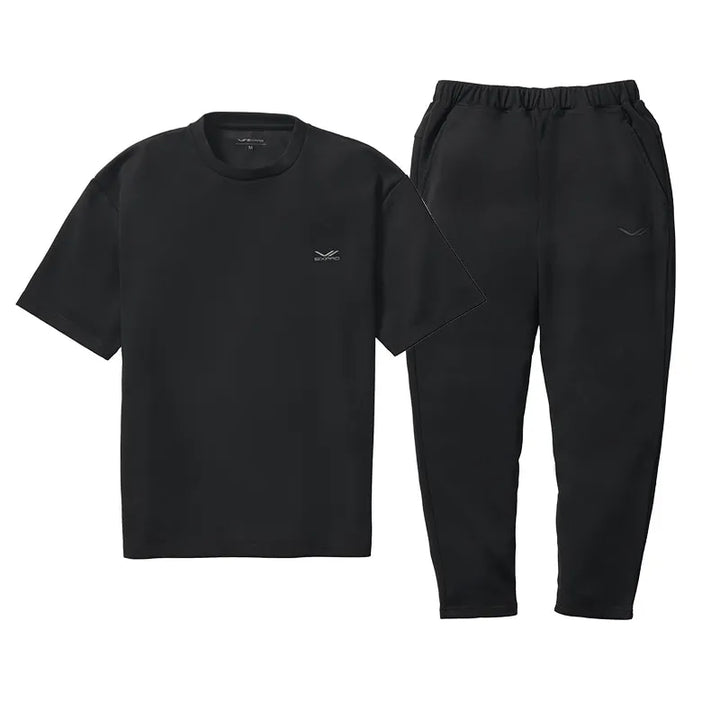 MTGのシックスパッド リカバリーウェア オーバーサイズTシャツ＆テーパードパンツ ブラックをレンタルできます。