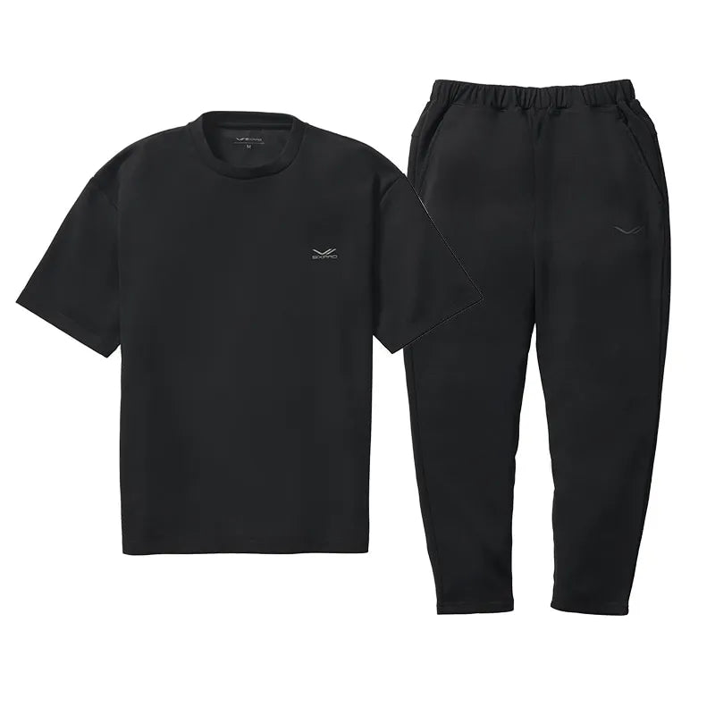 MTGのシックスパッド リカバリーウェア オーバーサイズTシャツ＆テーパードパンツ ブラックをレンタルできます。