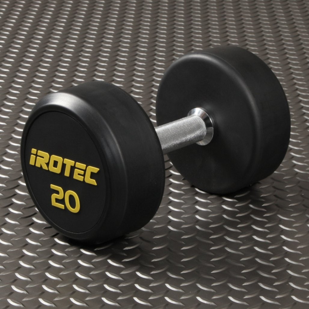 月額3,980円レンタルプラン：IROTEC ジムダンベル20KG×2個 オールラバー 筋トレ ホームジム