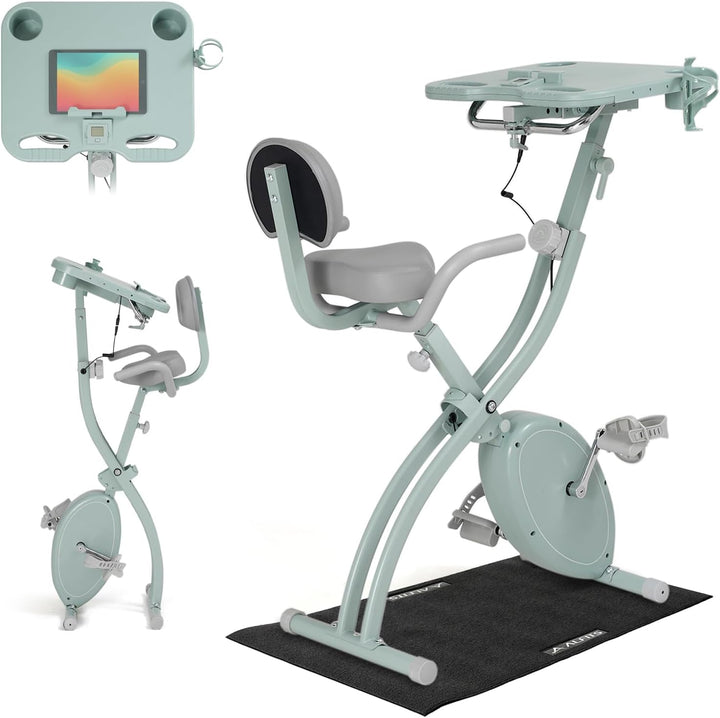 月額4,980円レンタルプラン：ALINCO フィットネスバイク 静音 背もたれシート付 大きなテーブル付 サドル調節可 AFBX4623AG