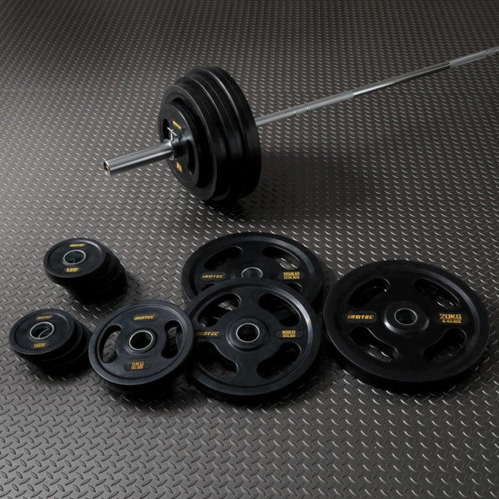 月額9,800円レンタルプラン：アイロテック オリンピック ラバーバーベル 135KGセット 50mm径