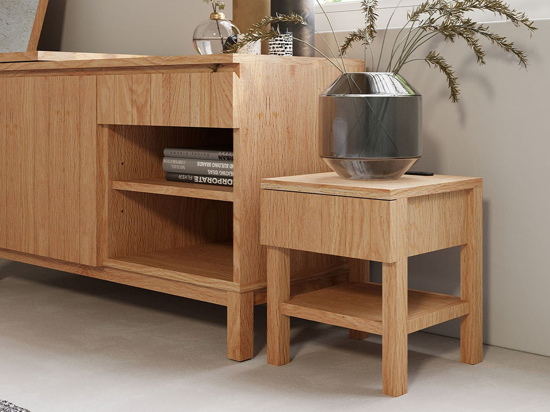 月額4,280円レンタルプラン：InRoom NORNA BED SIDE CHEST #119163 オーク