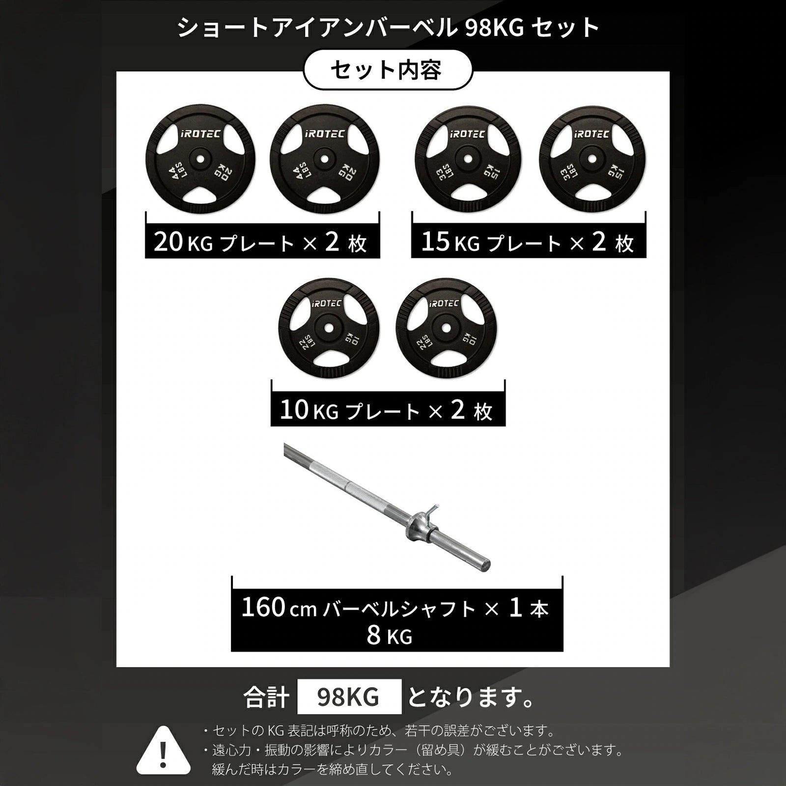 iROTEC ウエイトプレートセット 20kg 月額9,800円レンタルプラン