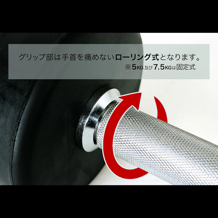 月額1,980円レンタルプラン：IROTEC ジムダンベル10KG×2個 オールラバー 筋トレ ホームジム