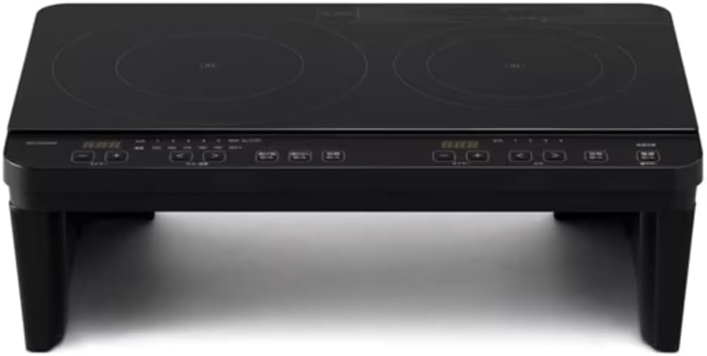 月額2,680円レンタルプラン：アイリスオーヤマ IHコンロ 2口 1400W スタンド付き IHK-WT41S-B