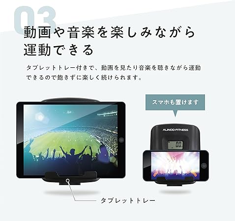 月額2,680円レンタルプラン：アルインコ(ALINCO) フィットネスバイク 家庭用 タブレットトレー 静音 組立簡単 健康器具 静音 ダイエット器具  AFB4024 ブラック