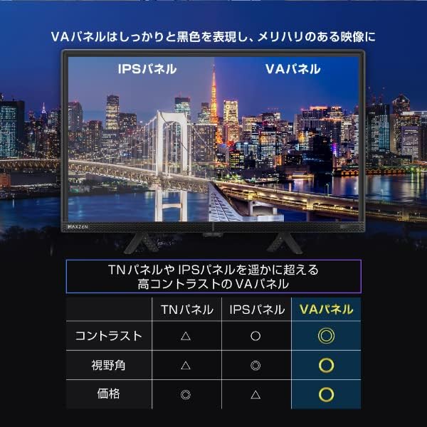 月額3,280円：MAXZEN 24型 ハイビジョン液晶テレビ J24CH06 ブラック