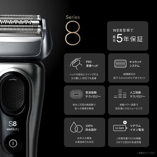 月額3,480円レンタルプラン：ブラウン シリーズ8 電気シェーバー 8517S-V