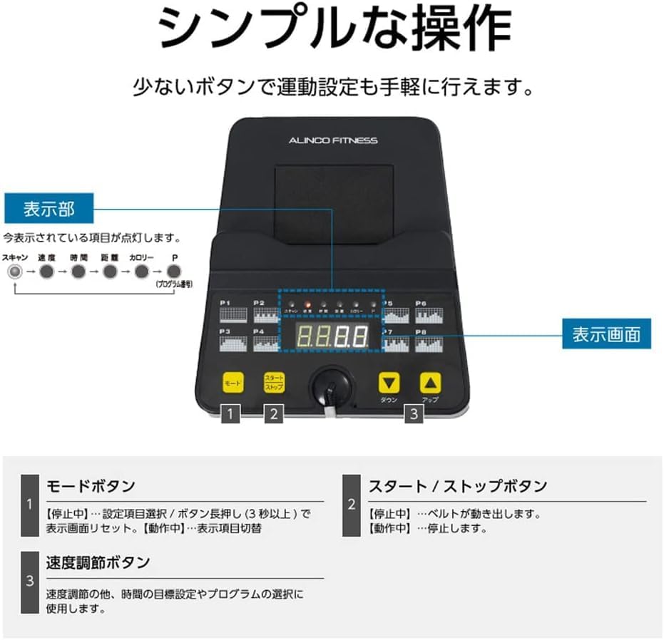週末値下げ　ALINCO　マシン　セット ALINCO 折り畳み可能 ウォーキングマシン 幅58×奥行122×高さ