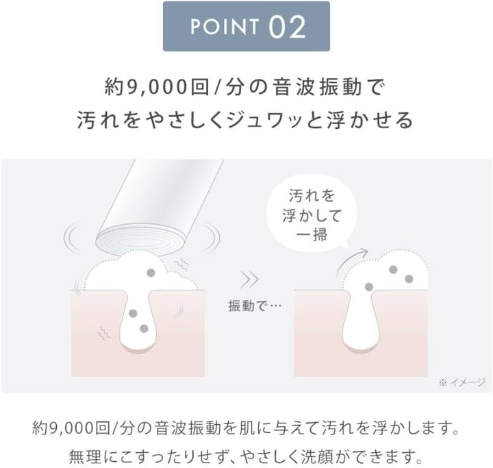 月額2,680円レンタルプラン：SALONIA イオンフェイシャルブラシ＆エクストラクリーミーフォーム 美顔器 SAL21202SL シルバー