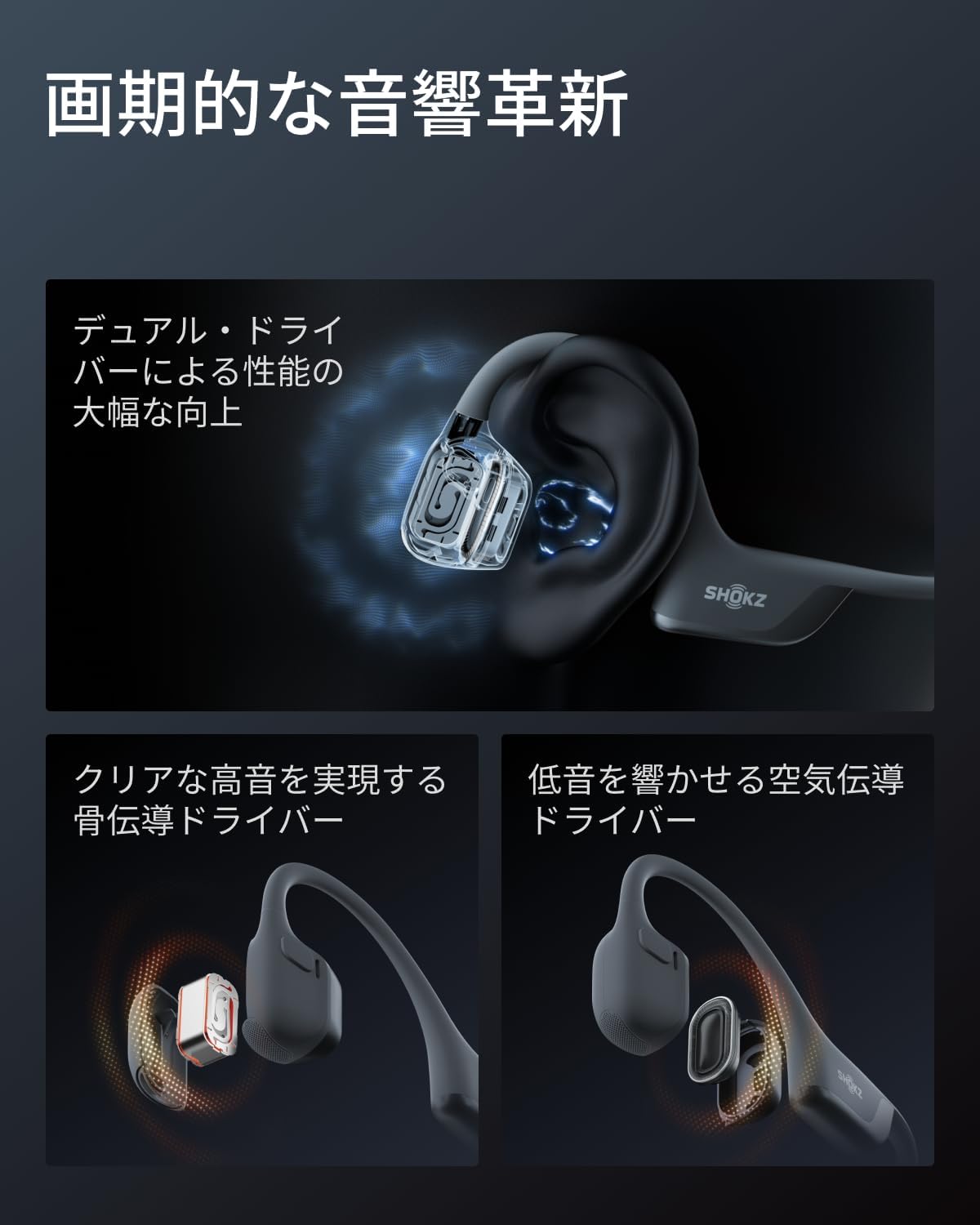 月額3,980円レンタルプラン：Shokz OpenRun Pro 2 骨伝導イヤホン S820