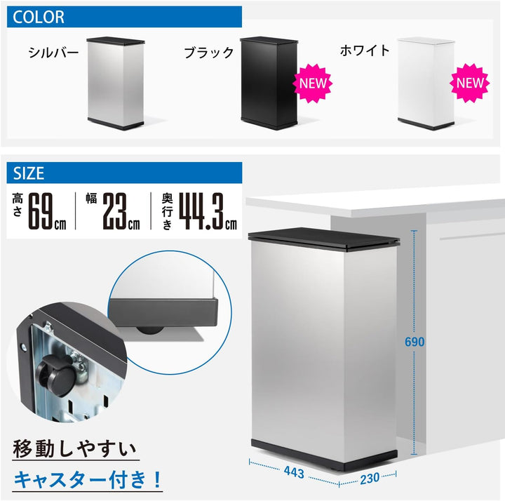 月額7,080円レンタルプラン：サンカ 冷やすゴミ箱 CLEAN BOX SANKA SCB-020S シルバー