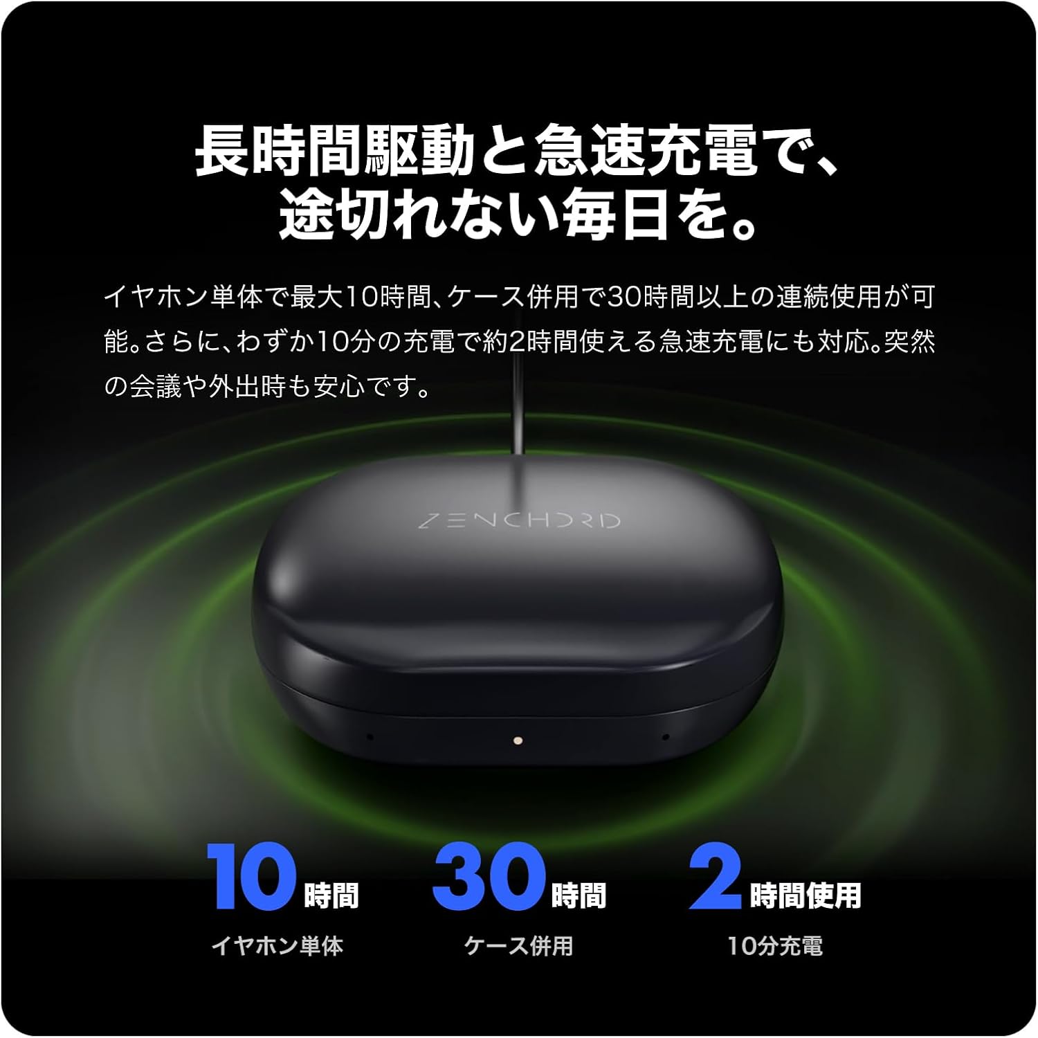 月額3,980円レンタルプラン：Zenchord1 AIイヤホン Zenchord-1G