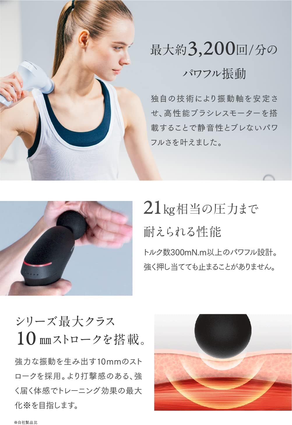 月額4,880円レンタルプラン：MYTREX REBIVE ZEN ベルトセット マッサージガン MT-RBZ22IB