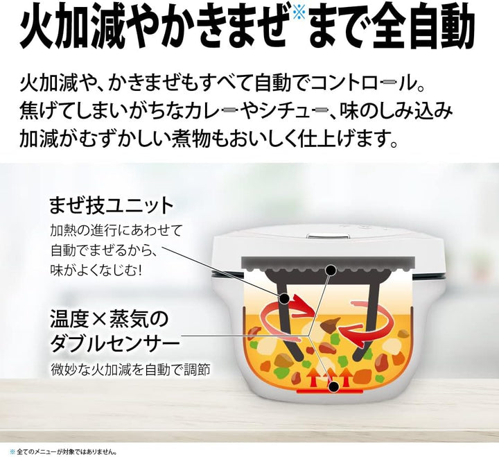月額6,380円レンタルプラン：シャープ ヘルシオ ホットクック 1.6L KN-HW16G-W ホワイト