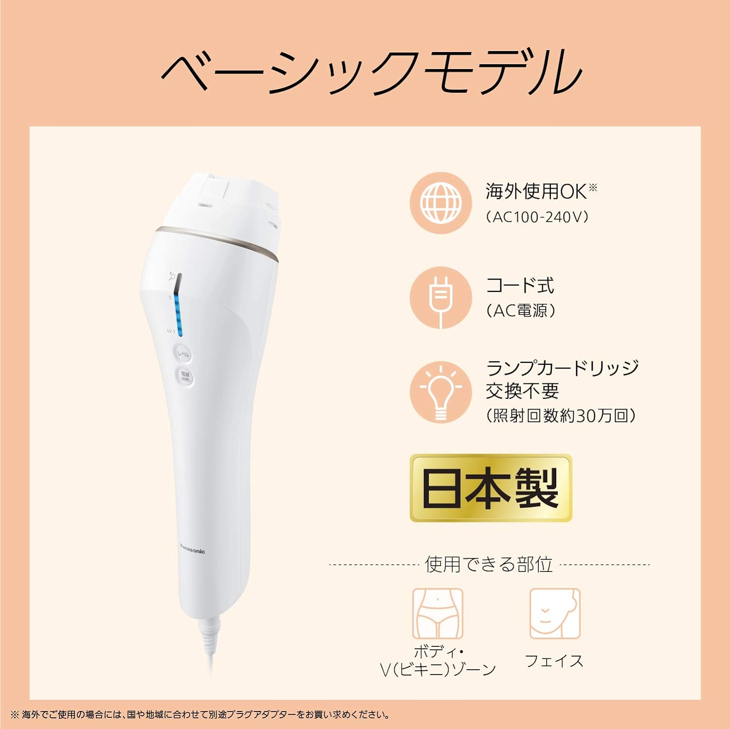 月額8,800円レンタルプラン：Panasonic 光美容器セット（S-WH77-N・ES