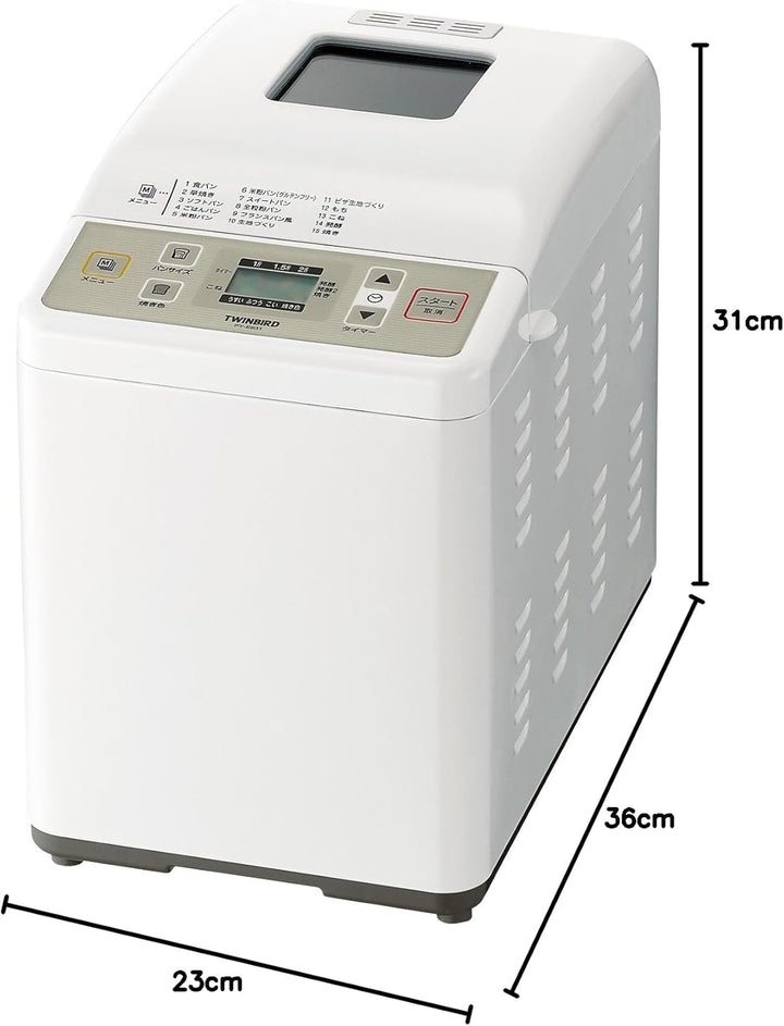 月額3,680円レンタルプラン：ツインバード ホームベーカリー PY-E631W ホワイト