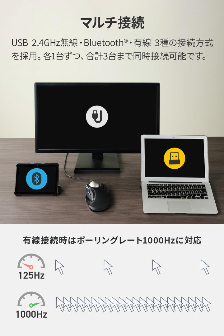月額2,980円レンタルプラン：エレコム トラックボールマウス HUGE PLUS M-HT1MRBK-G