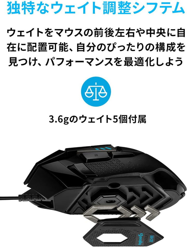 月額1,580円レンタルプラン：ロジクール G502 HERO ゲーミングマウス G502RGBhr